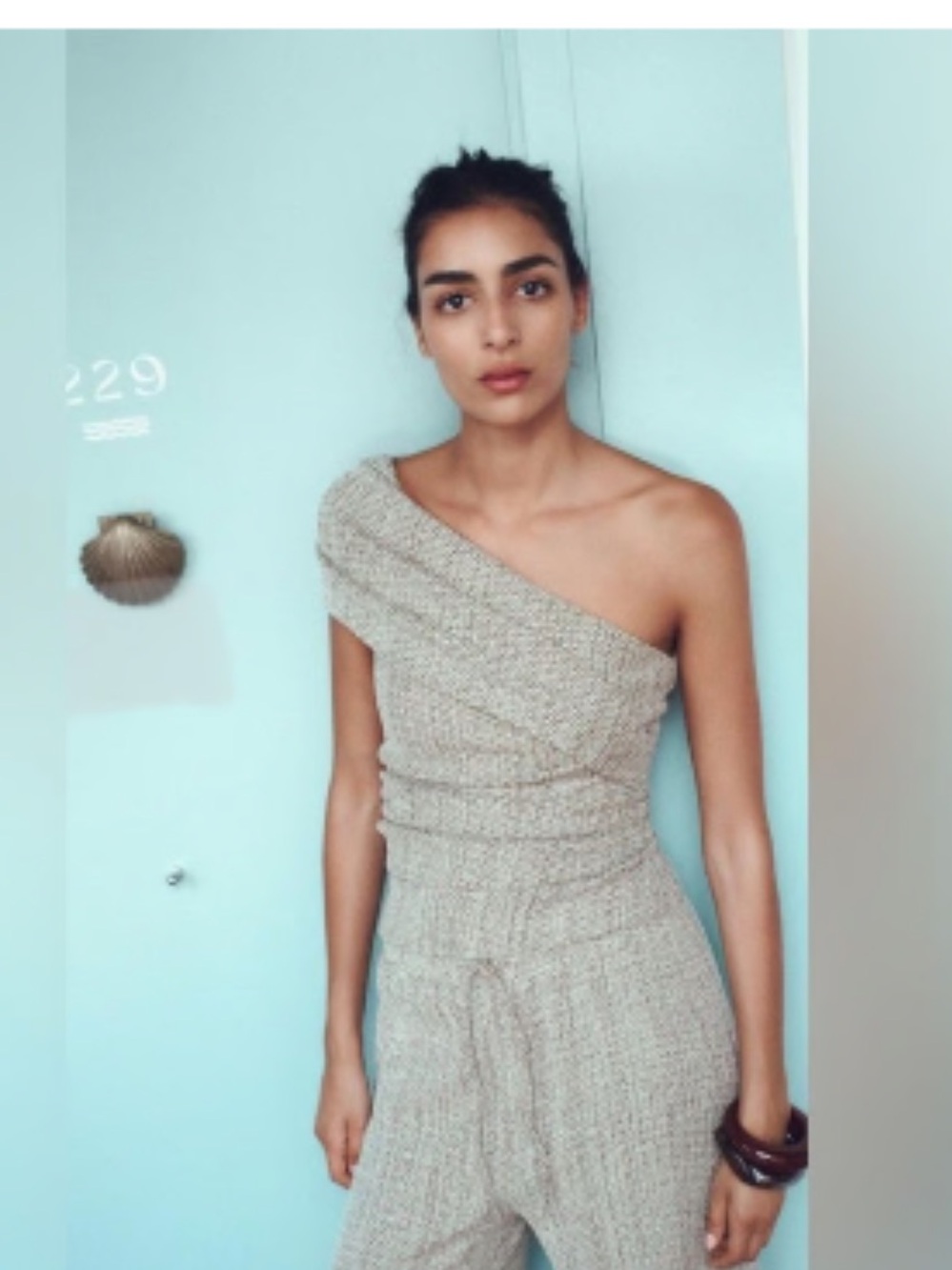 Zara Knit Beige/Brown Set S (top)